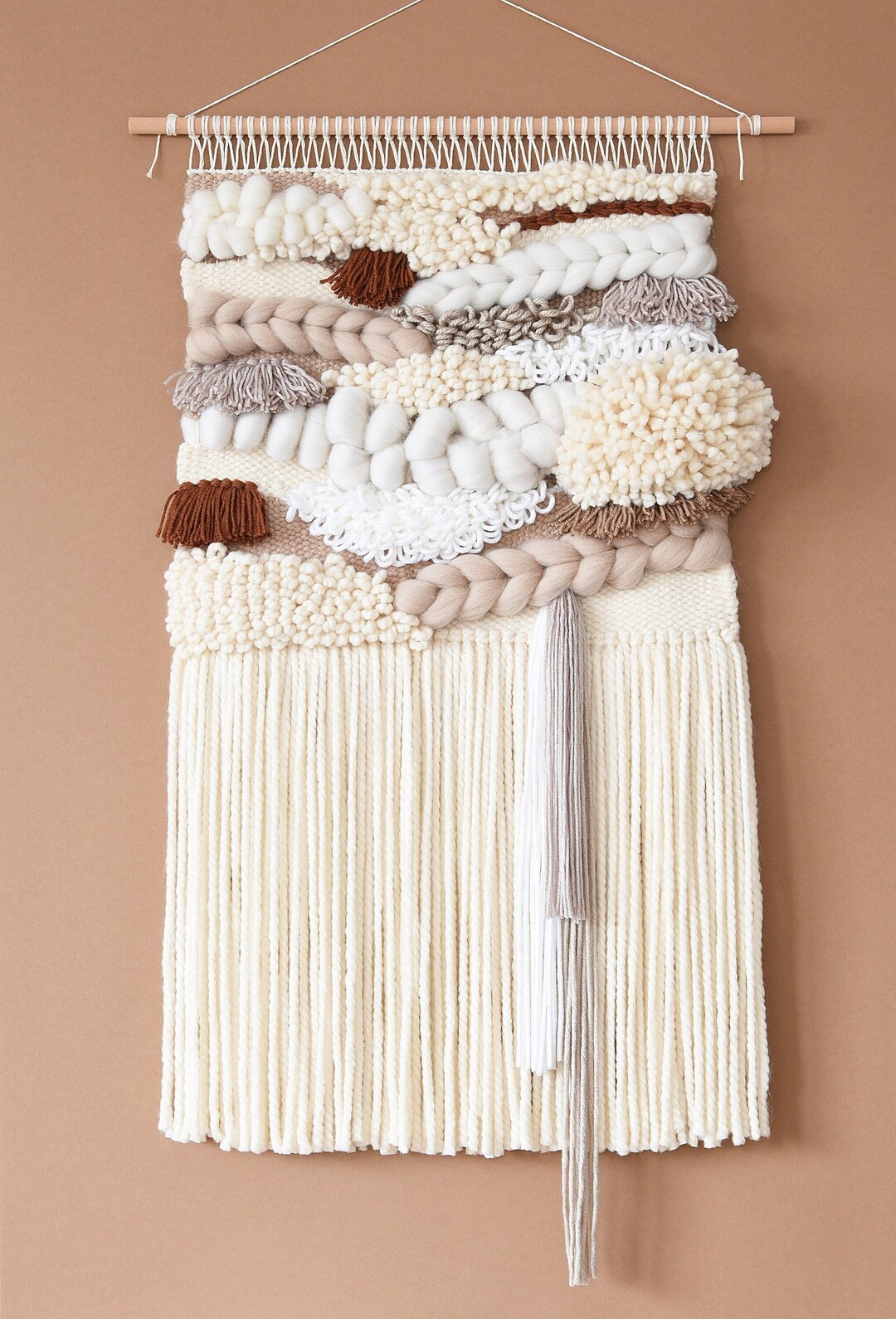 LARGE, Woven Wall Hanging, Boho Home Decor in Naturals Colors, Bohemian ...