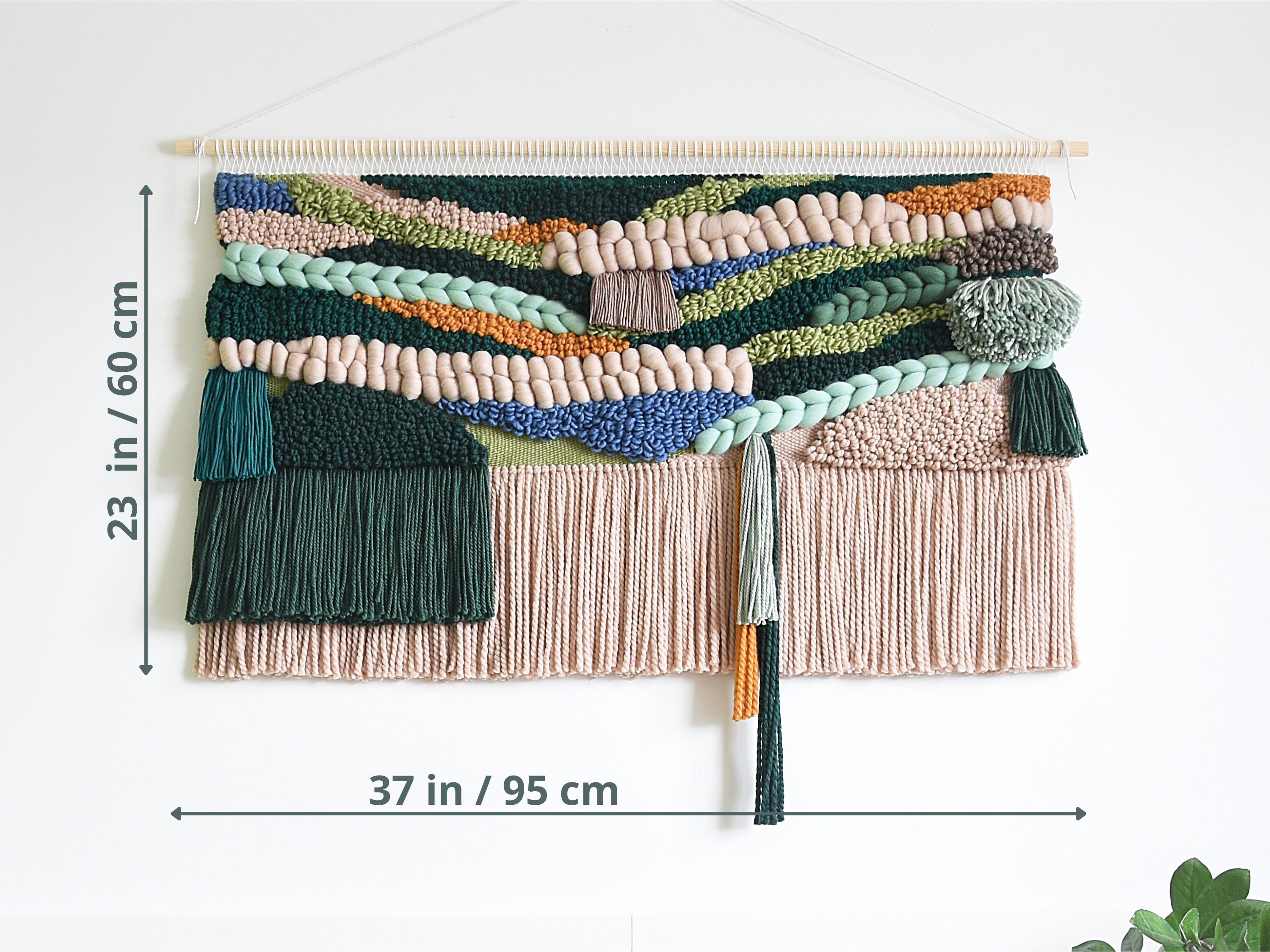Handcrafted Wool Wall Tapestry – Modern Macrame Wall Art, 3D