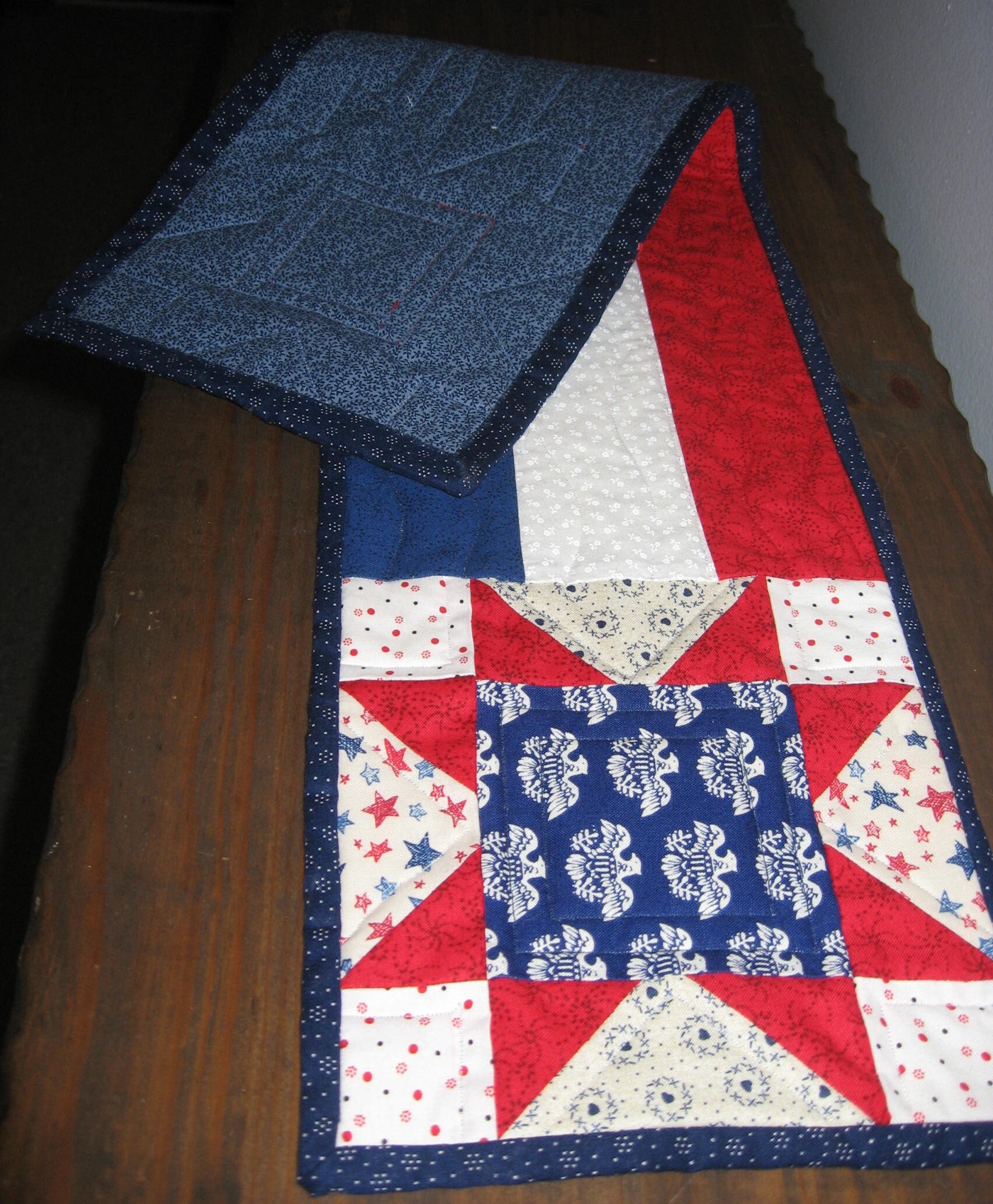 Patriotic/americana Quilted Table Toppers/red, White and Blue - Etsy