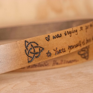 Custom Leather Mandolin Strap: Celtic Knot, Anchor, Antique Brown