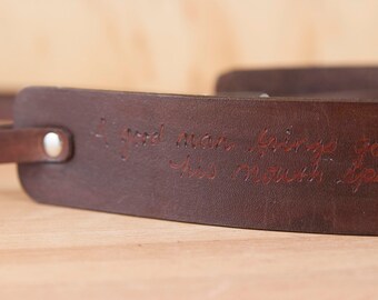 Personalized Leather Camera Strap: Handmade Brown SLR/DSLR Strap