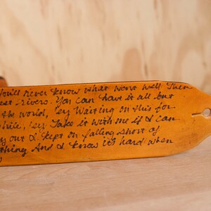 Personalized Leather Ukulele Strap: Hand-Inscribed Antique Tan