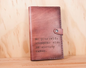 Cubierta de cuero personalizada Leuchtturm1917 A5: Inscripción tipográfica