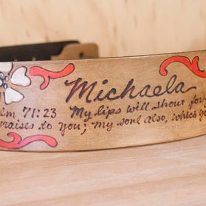 Guitar Strap - Personalized Leather Guitar Strap in the Smokey Pattern with Flowers in Antique Brown - For Acoustic or Electric Guitars