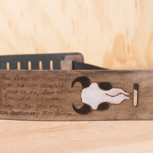 Personalized Leather Guitar Strap: Smokey Skulls, Acoustic/Electric