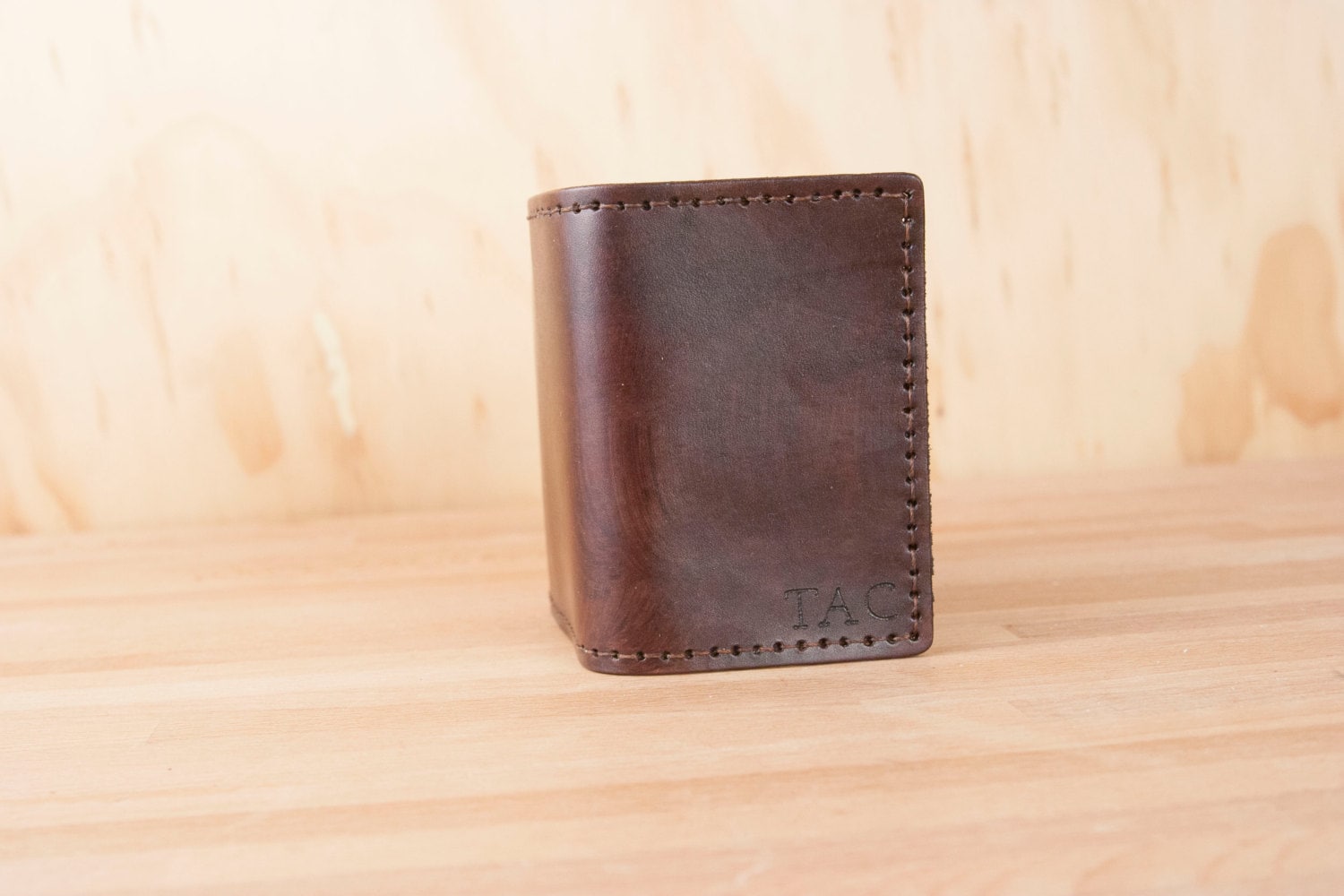 Monogram Mens Wallet Personalized Trifold Leather Wallet in Etsy