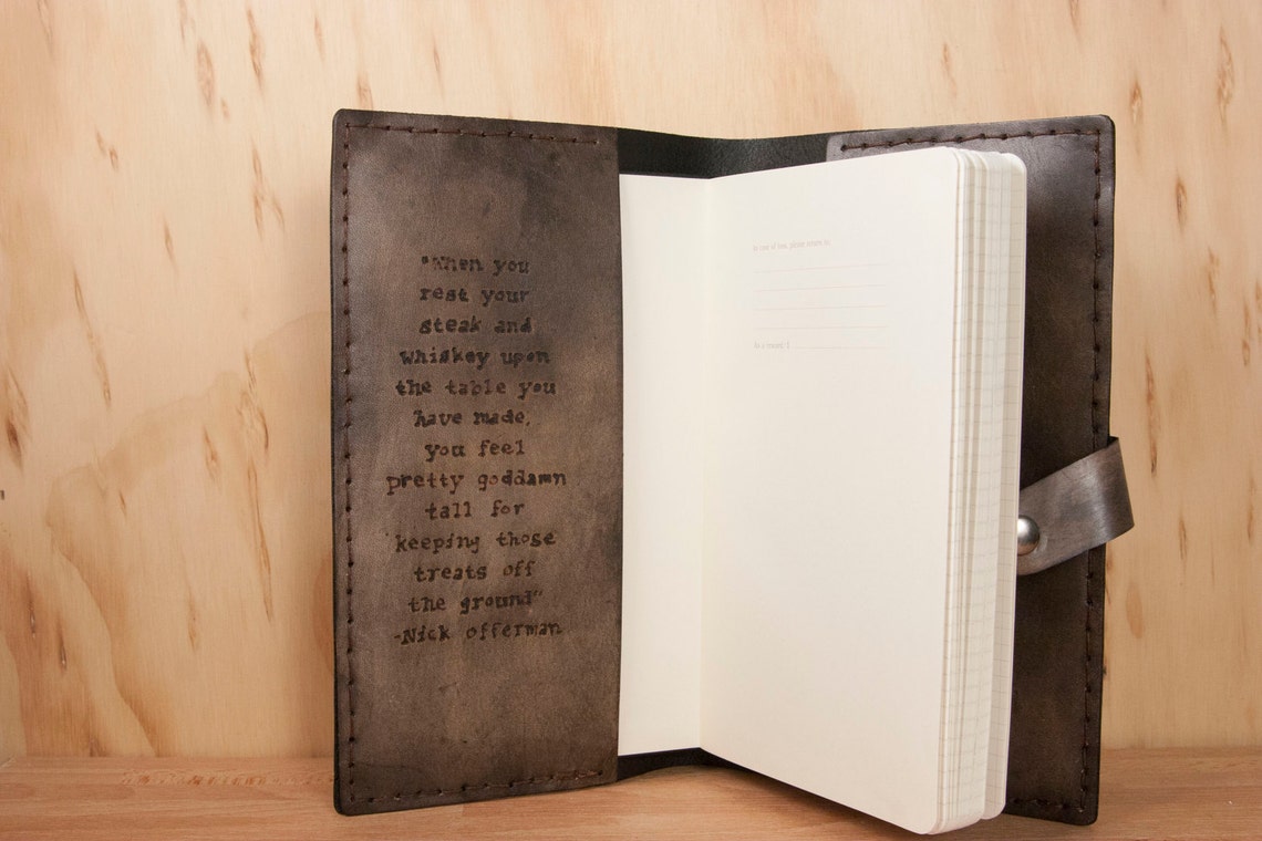 Custom Notebook - Handmade Leather With Monogrammed Initials, Shamrocks ...
