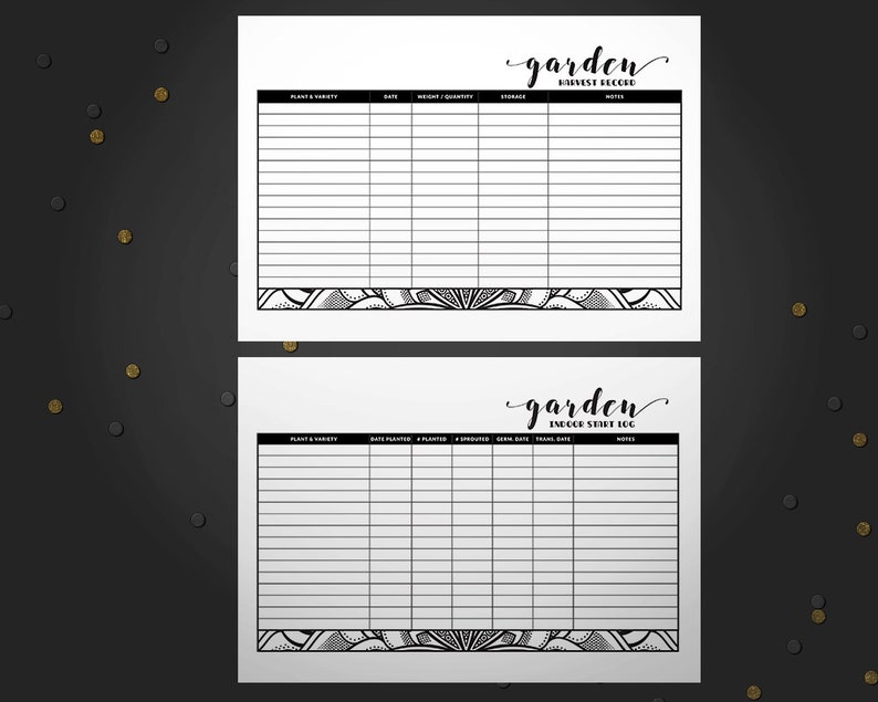 A5 Mandala Garden Planner Inserts printable PDF INSTANT DOWNLOAD - Etsy