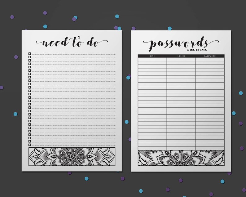 A4 Mandala Essential Planner Inserts printable PDF INSTANT DOWNLOAD - Etsy
