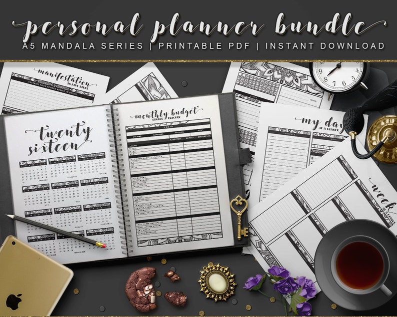 A5 Mandala June 2016 December 2017 Personal Planner Mega Bundle ...