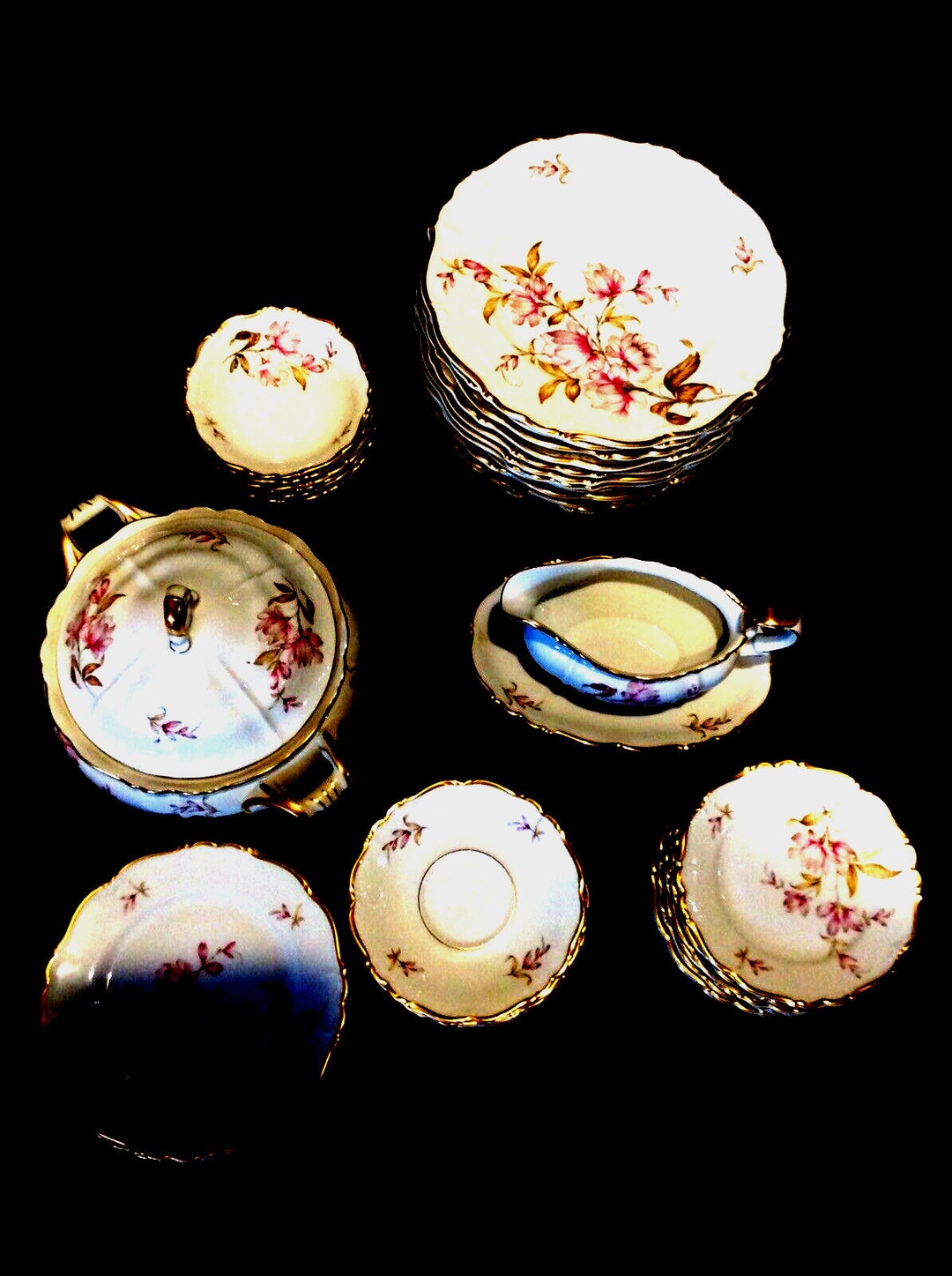 Vintage Dinner Set Edelstein Bavaria Porcelain Mariatheresia Etsy