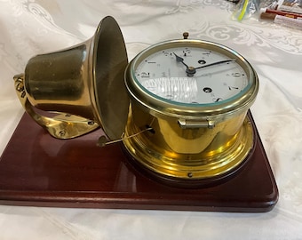 Vintage Germany Schatz Royal Mariner Ships Brass Bell Clock No Key