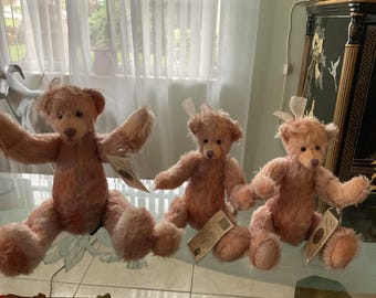 Conjunto de osito de peluche de mohair: Russ Berrington y Cornelia, edición limitada vintage