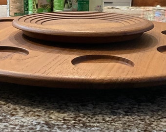 Bandeja Lazy Susan de nogal escandinavo DIGSMED: Bandeja danesa moderna vintage
