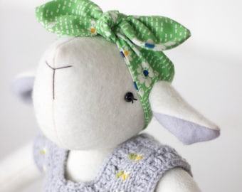 PDF Pattern - 'Giddy'  - Felt Goat Softie with Felt Carrot and Knitted Vest  - Instant Digital Download - Plush Children's Toy