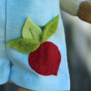 PDF Pattern 'Hubert Radish' Felt Pig Softie with Linen Dungarees Instant Digital Download Plush Children's Toy image 4