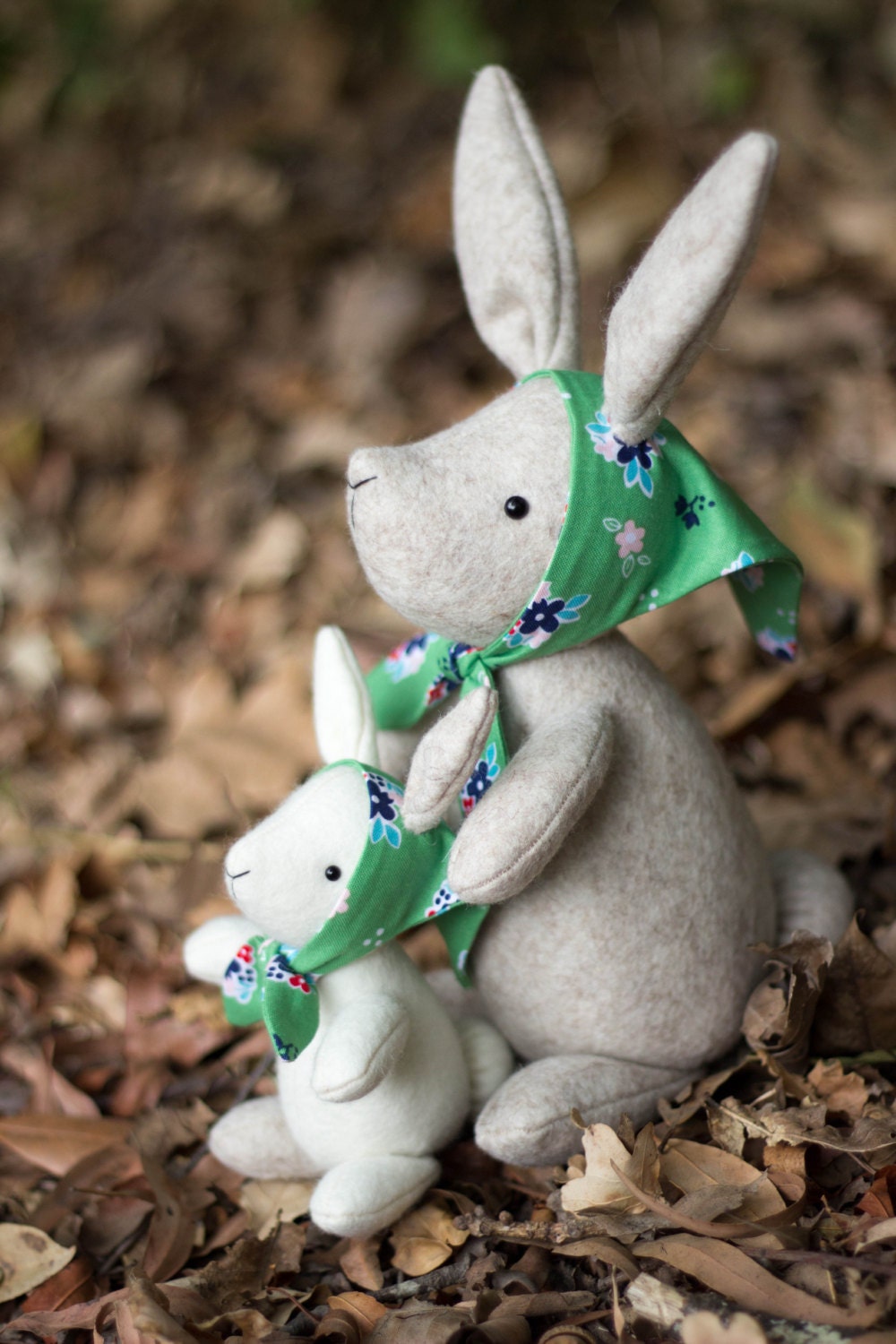 Sable Point Rabbit Pattern PDF Pattern - 'parsnip and Sable' - Felt Rabbit Mother and Baby Softie ...