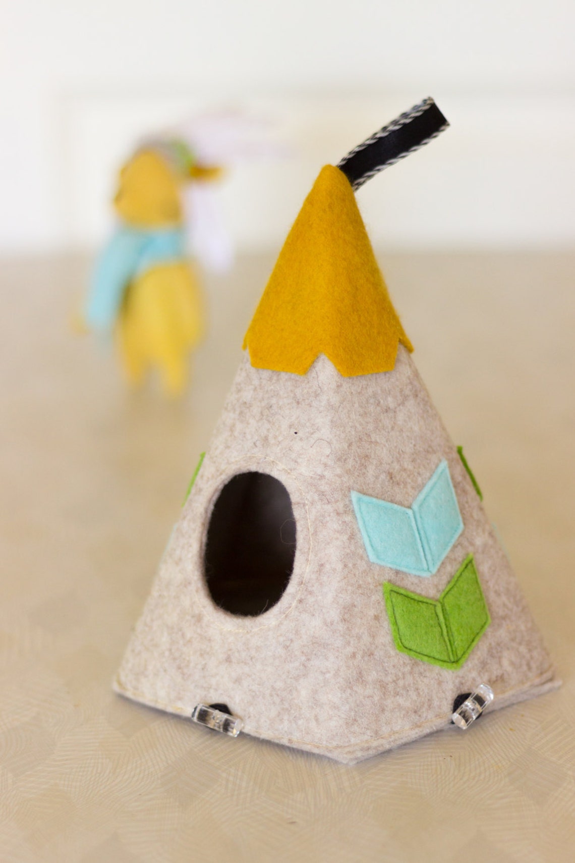PDF Pattern - 'teepee Ted' - Felt Bear Softie, Felt Teepee, Chief ...