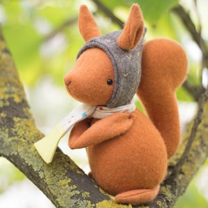 PDF Pattern - &#39;Thrift&#39; - Felt Squirrel Softie - Instant Digital Download - Plush Children&#39;s Toy