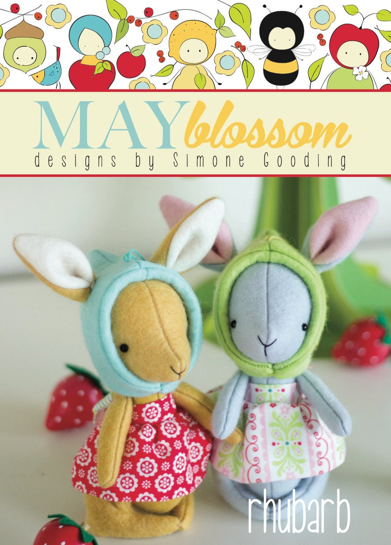 PDF Pattern 'Rhubarb' Felt Rabbit Softies Instant Digital Download Plush Bunny Children's Toy Easter Gift Idea image 3
