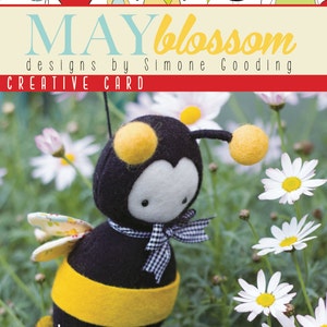 PDF Pattern 'Purl' Felt Bumble Bee Softie Instant Digital Download Plush Children's Toy 画像 2