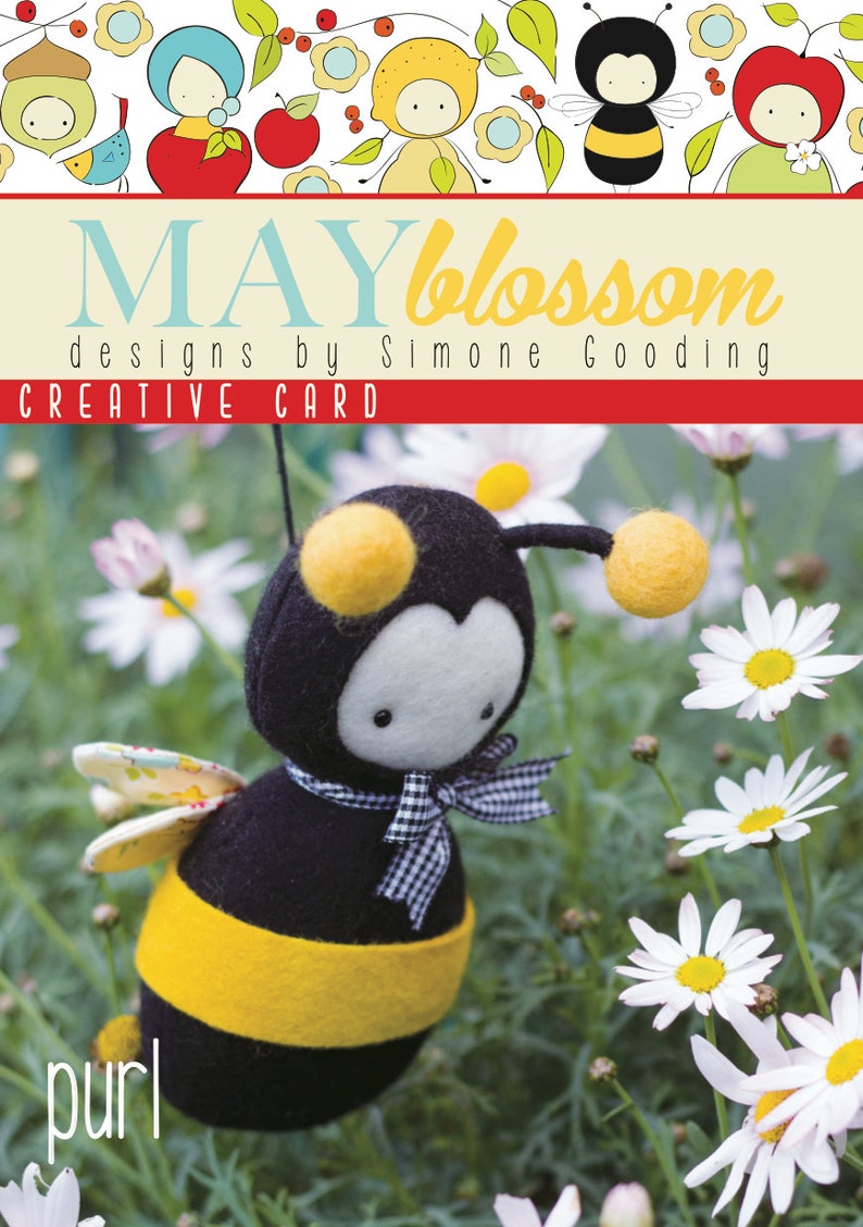 PDF Pattern 'Purl' Felt Bumble Bee Softie Instant Digital Download Plush Children's Toy image 2