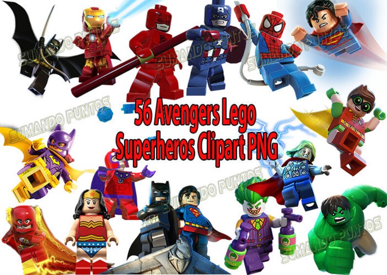 Avengers Lego Clipart Superheros 56 PNG | Etsy