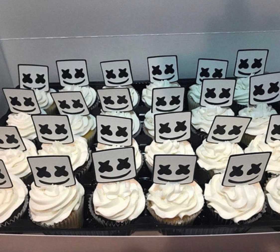 Custom Cake Toppers DJ Marshmello Cake Topper Black and Etsy Ireland