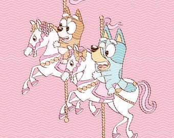 Carrusel azul PNG, diseño para sublimación (descarga digital)