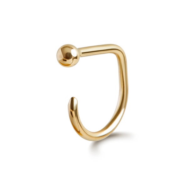 Dot Claw | 14k gold hug hoop earring