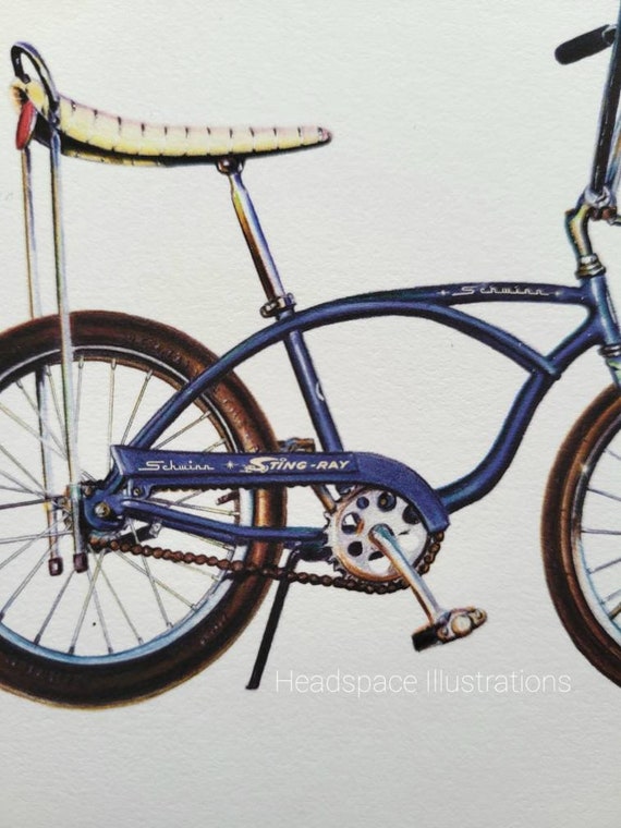 Schwinn Sting Ray Vintage Bike Green Retro Bicycle Art Print Schwinn Sting Ray Vintage Bike Green Retro Bicycle Art Print