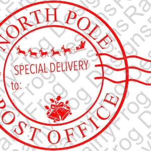 Noordpool Santa Postmark SVG, PNG, PDF, Laser, verzonken, Cut file, Winter, kerst, Cricut, Cameo, digitaal bestand