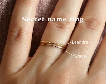 Ring with name, hidden name ring, gold filled name ring, custom name jewelry, secret name ring, kid's name ring, custom initial ring, pease