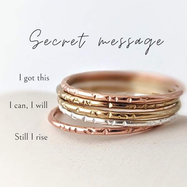 Secret message gold ring for woman, Still I rise ring, i got this jewelry, i can i will jewelry, ring with inscription inside, empower ring