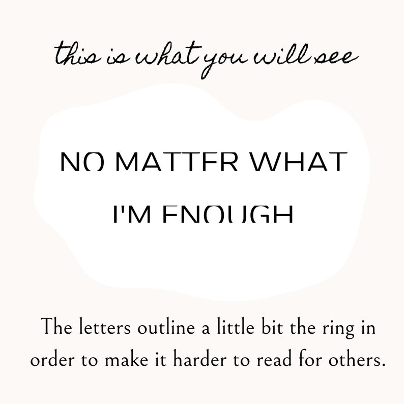 Puede incluir: Un fondo blanco con texto negro que dice "this is what you will see NO MATTER WHAT I'M ENOUGH". Las letras est&aacute;n ligeramente delineadas para hacer que el texto sea m&aacute;s dif&iacute;cil de leer.