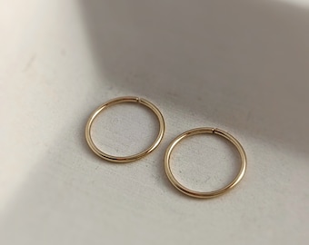Round shape sleepers, gold filled sleepers, Endless hoop earrings, hoops for sleeping, sleeping hoops, piercing earrings, earrings for sleep