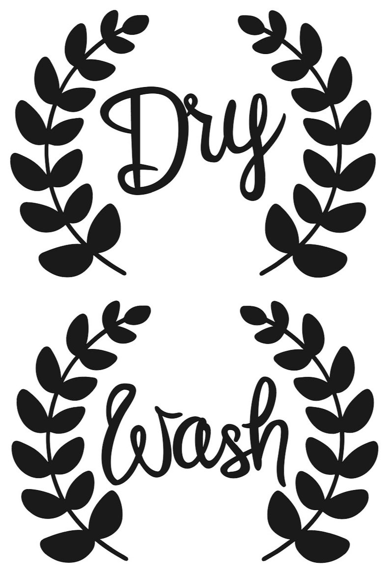 Wash Dry Decal Vinyl Wash Dry Decal Laundry Decal | Etsy