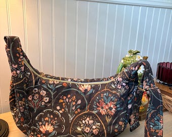 Large Quilted Crescent Bag | Handmade Crossbody | Choose Your Print