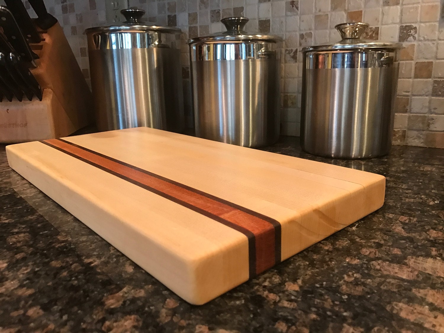Butcher Block Cutting Board Maple Mahogany Walnut Thick Large Etsy