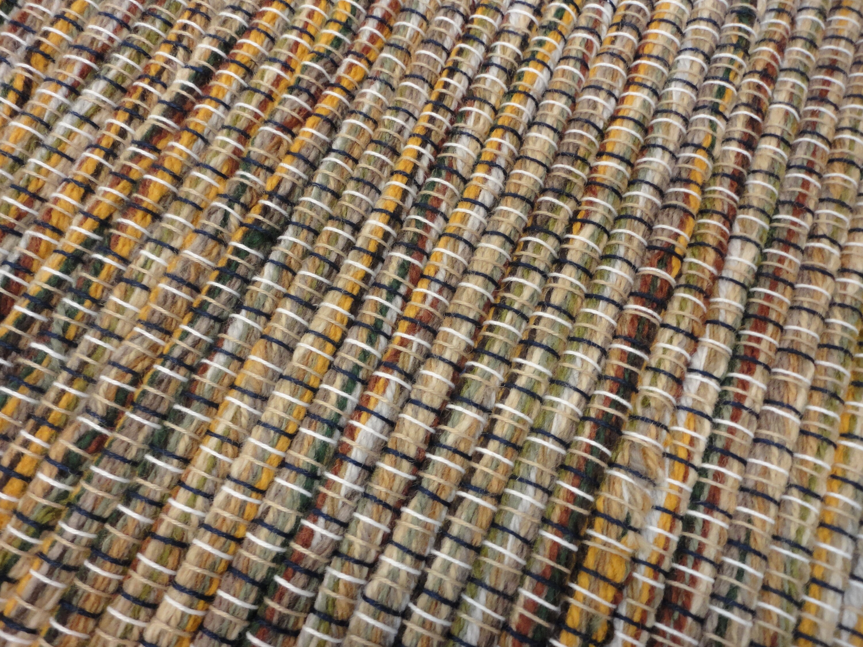 Handwoven Wool Rug In Fall Colors With Golden Yellow Browns Etsy