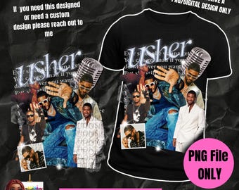 Usher | Usher Tshirt | Usher Graphic | Usher Hoodie | Usher Retro PNG | Usher DTF | Usher PNG | Usher Sublimation Image|Print Ready Download