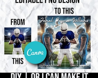 Canva | Football | Sports | Rest In Peace | Memorial Template | In Loving Memory | Instant | Digital Download