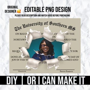DIY / Diploma / Graduación / Graduado / Graduado / Certificado de graduación / Clase de 2025 / Anuncio / Invitación / Abanico / Graduado PNG