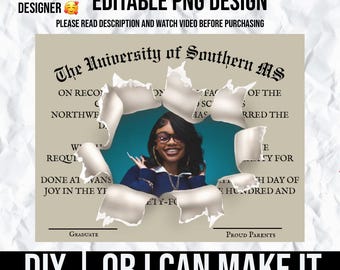 DIY | Diploma | Graduation | Graduate | Grad | Graduation Certificate | Class of 2025 | Announcement | Invitation | Fan | Grad PNG