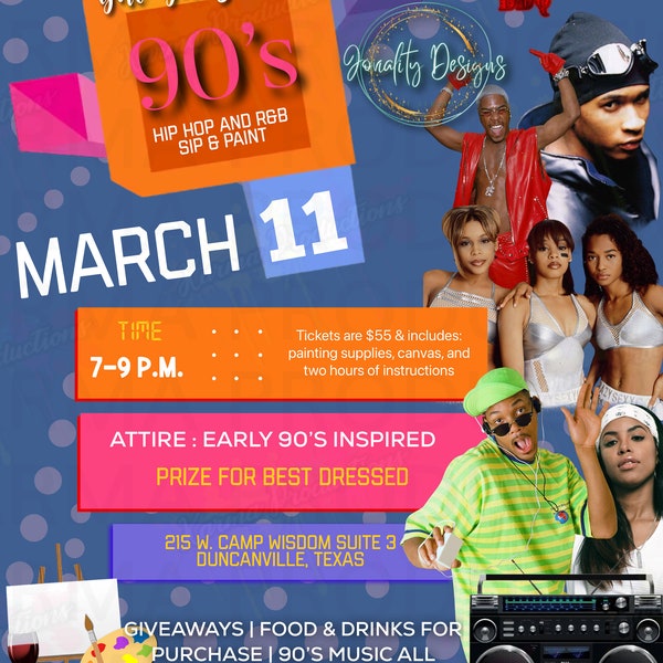 106 & Park | 90s | Music | Hip Hop | Party | Invitation | Flyer | Template