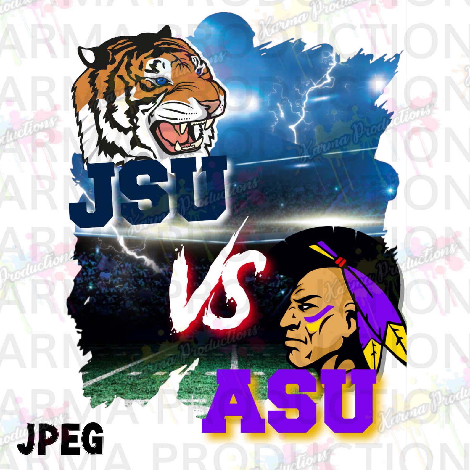 Alcorn State vs jackson State Universityjsu ASU Braves Etsy