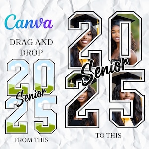 Canva Graduation Template: Class of 2025, Senior Photo Shirt (DIY)