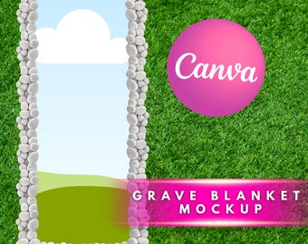 Canva | DIY | Editable | Grave | Blanket  | Funeral | Memorial | Rest In Peace | In Loving Memory | Memorial Banner | Mockup | Template