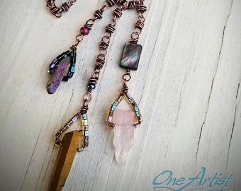 Tri-Dangle Crystal Necklace