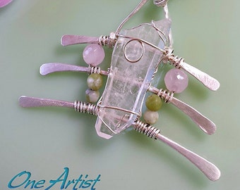 Raw Quartz Crystal Point Necklace